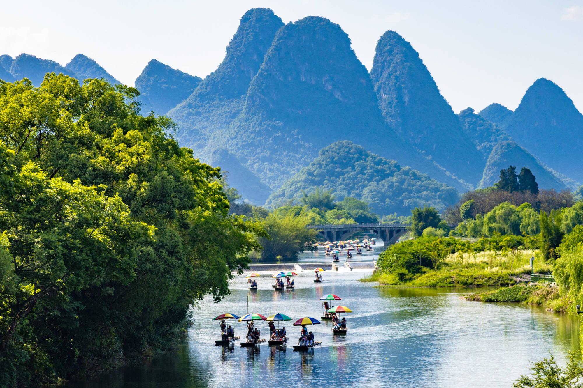 Yulong River Bamboo Rafting, Yangshuo